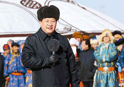 习近平向全国各族人民和全球华人拜年(2014.1.30)